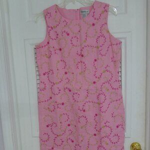 Tribeca by Kenneth Cole 100% Linen Embroidered Floral Sun Dress Womens Sz 14 New